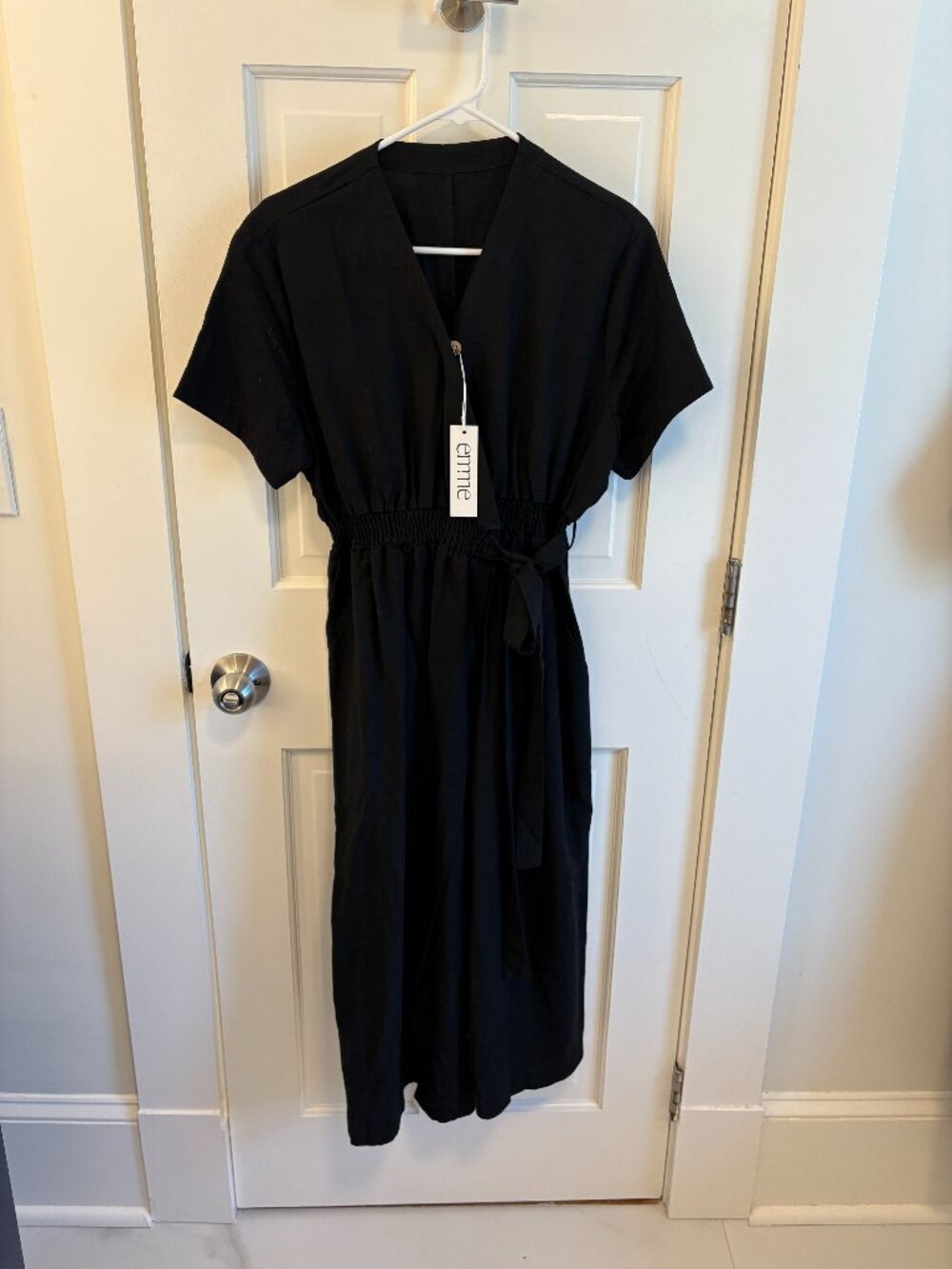NWT Emme Maternity - Sadie Wrap Dress w/ Pockets - Black, Size L